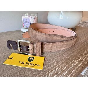 TB Phelps NWT Genuine Calfskin Leather Belt Men’s Size 44